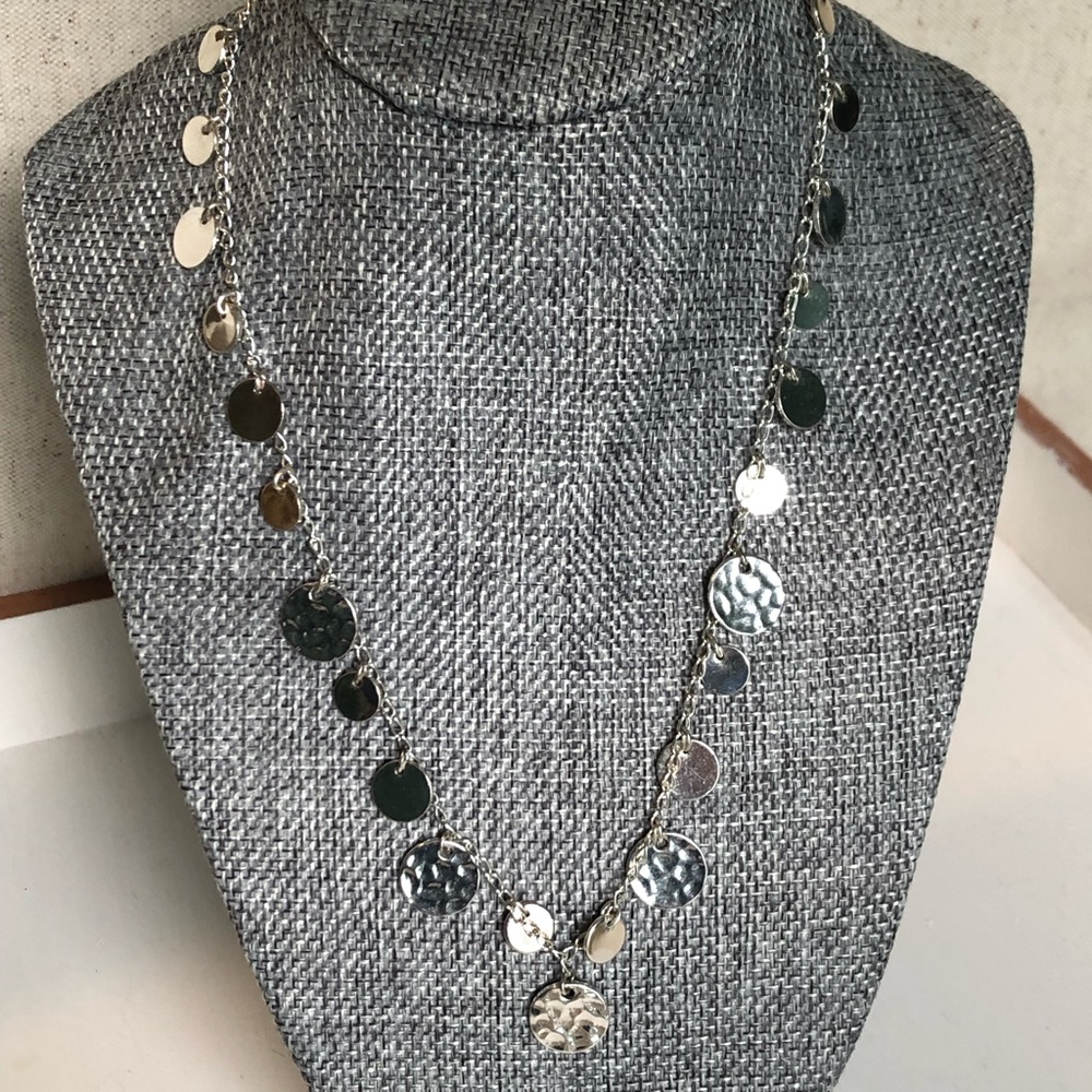Nine west Silver-tone textured necklace